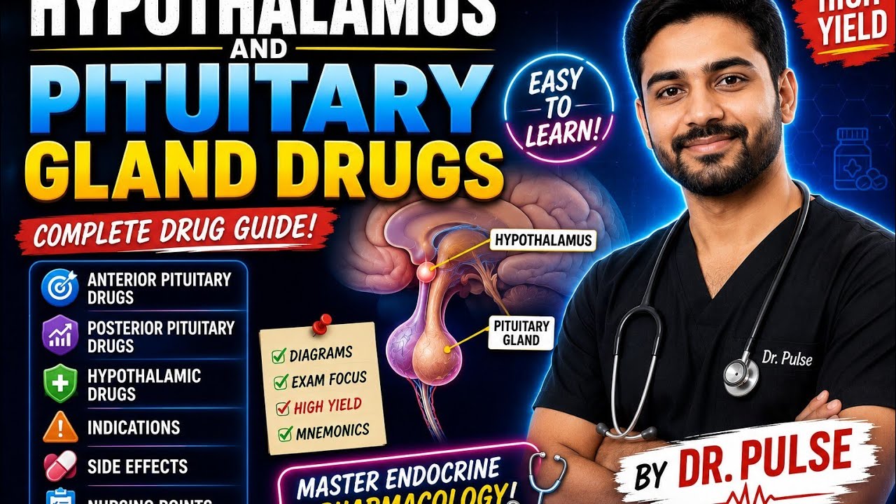 Hypothalamus and pituitary gland drugs by Dr pulse #pharmcology 