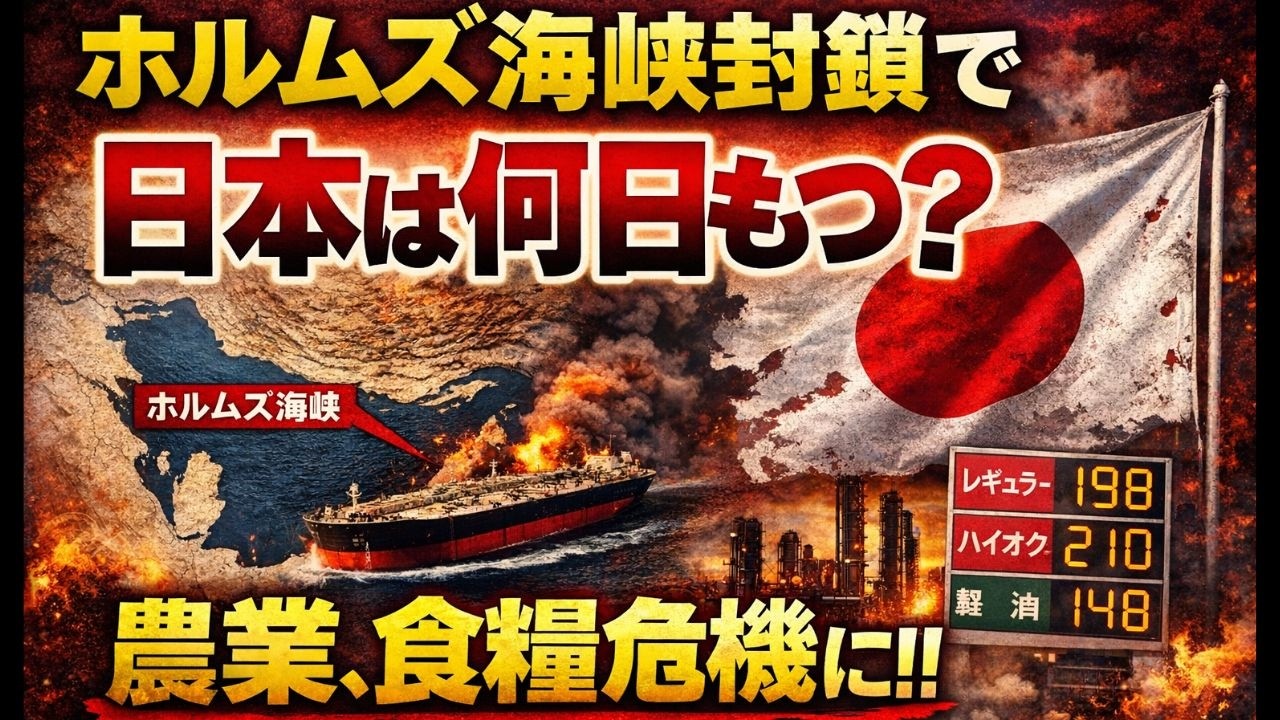 ホルムズ海峡が止まったら日本は何日もつ？エネルギーと食料自給率の本当の危機