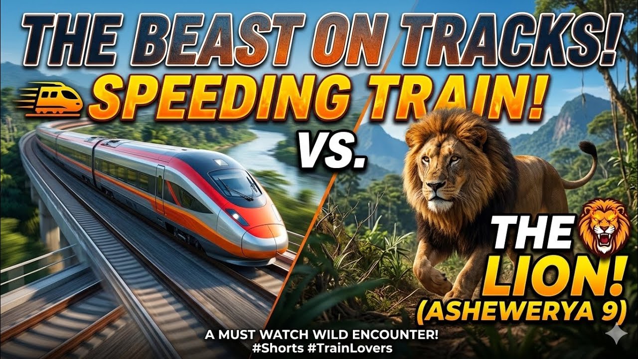 Majestic Encounter: Speeding Train Meets The Lion! 🚄🔥