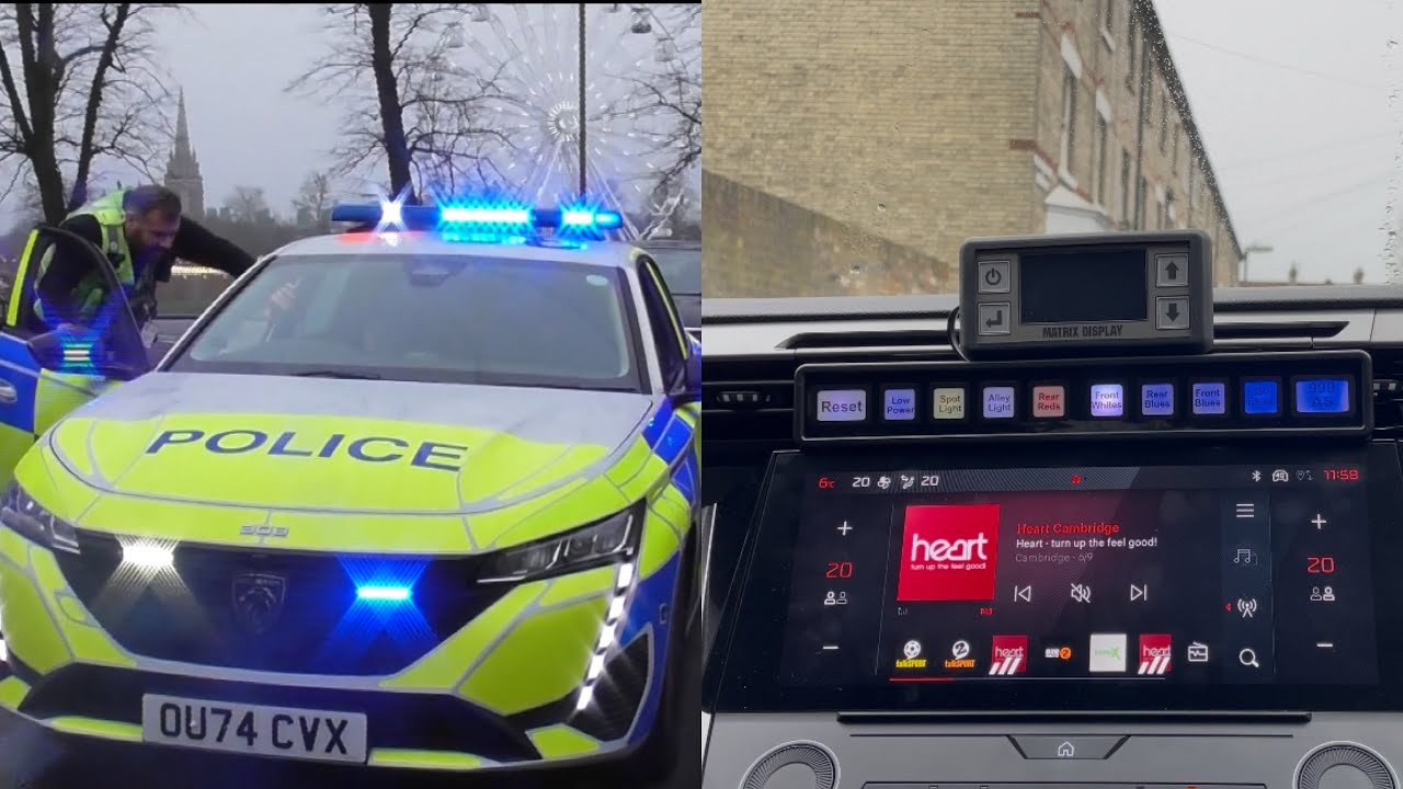 *I SAT INSIDE* Peugeot 308 Light And Siren Demonstration | Cambridgeshire Constabulary