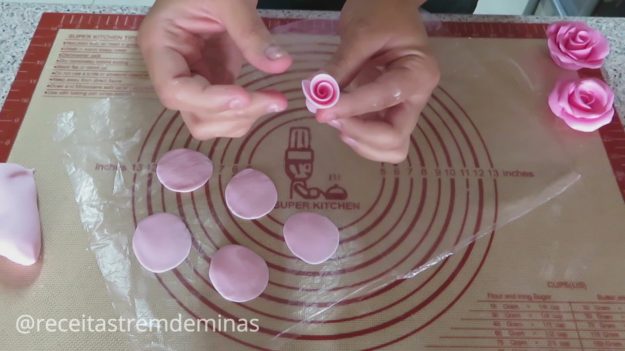 ROSA DE PASTA AMERICANA FÁCIL SEM CORTADORES- A MAIS FÁCIL QUE VOCÊ JÁ VIU - TREM DE MINAS