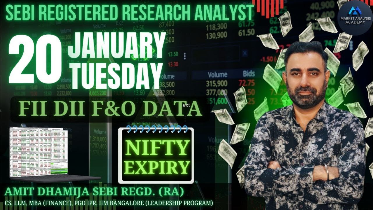 FII DII F&O DATA | Nifty Expiry BankNifty Sensex Prediction Tomorrow Tuesday 20 January 26