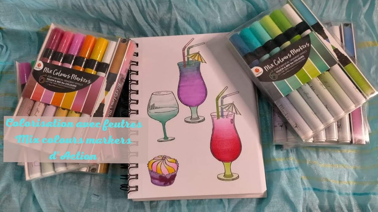 Colorisation avec feutres Mix colours markers d'Action