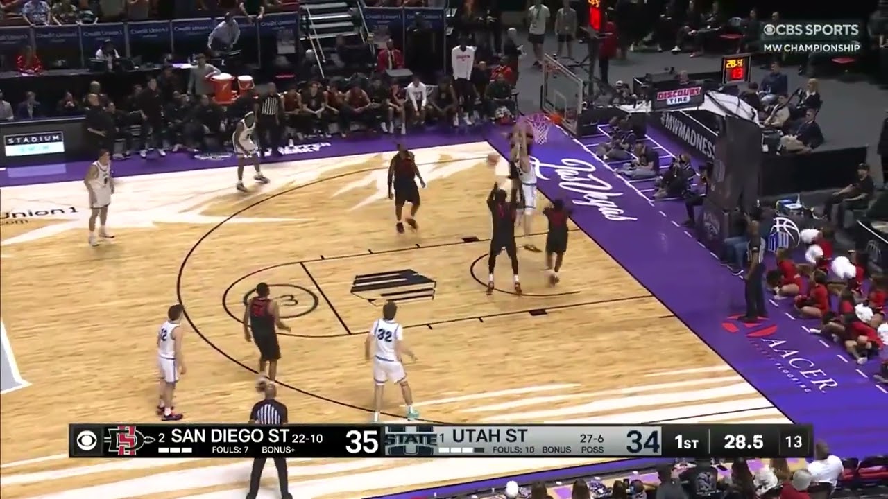 SDSU MEN'S HOOPS HIGHLIGHTS: AZTECS 62, UTAH STATE 73 - MW TOURNAMENT CHAMPIONSHIP