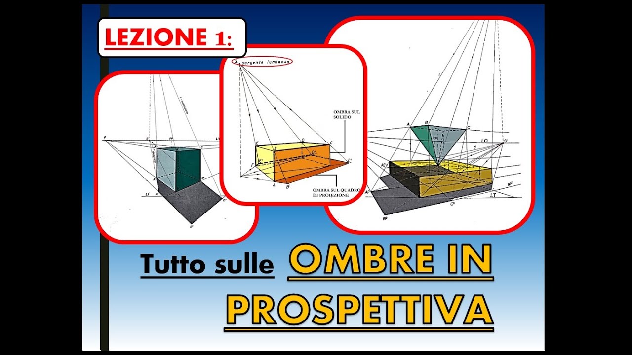Disegno Tecnico (Lez. 149) - Teoria delle ombre in prospettiva/ ombra di solidi in prospettiva.