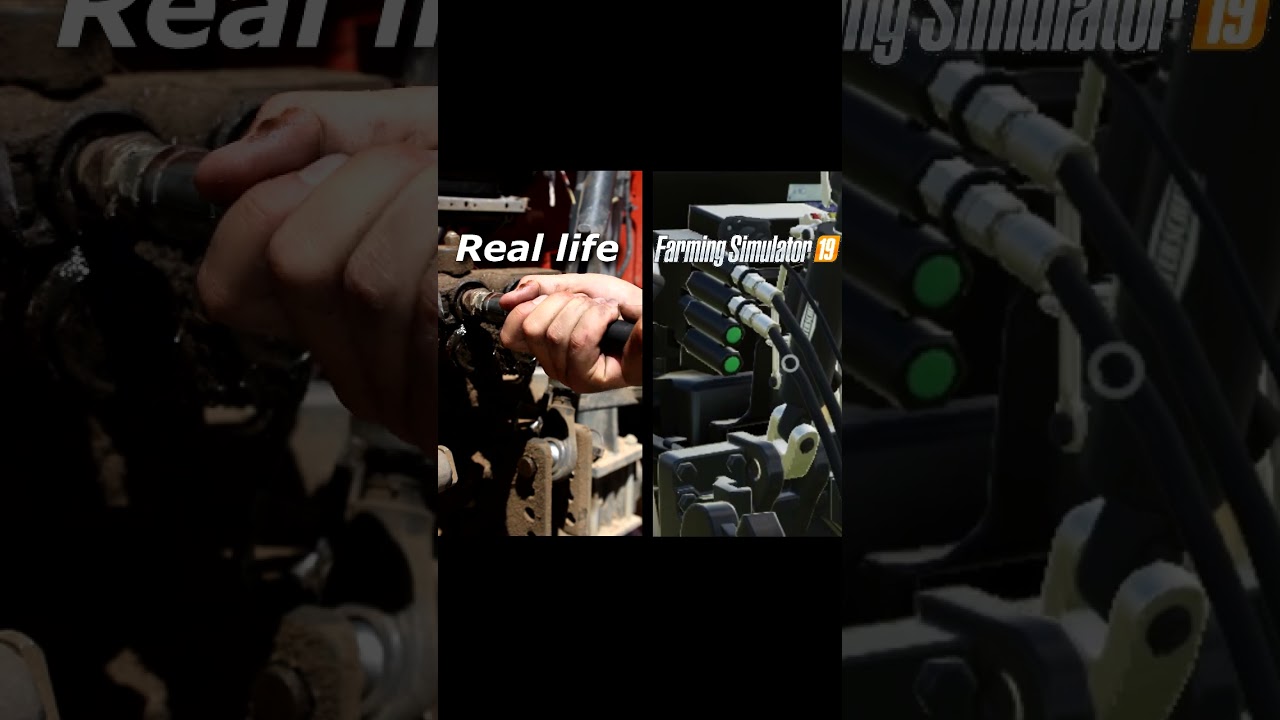 farming simulator realistic vs. real life | Realism Mods #farming #farmingsimulator19  #simfarming