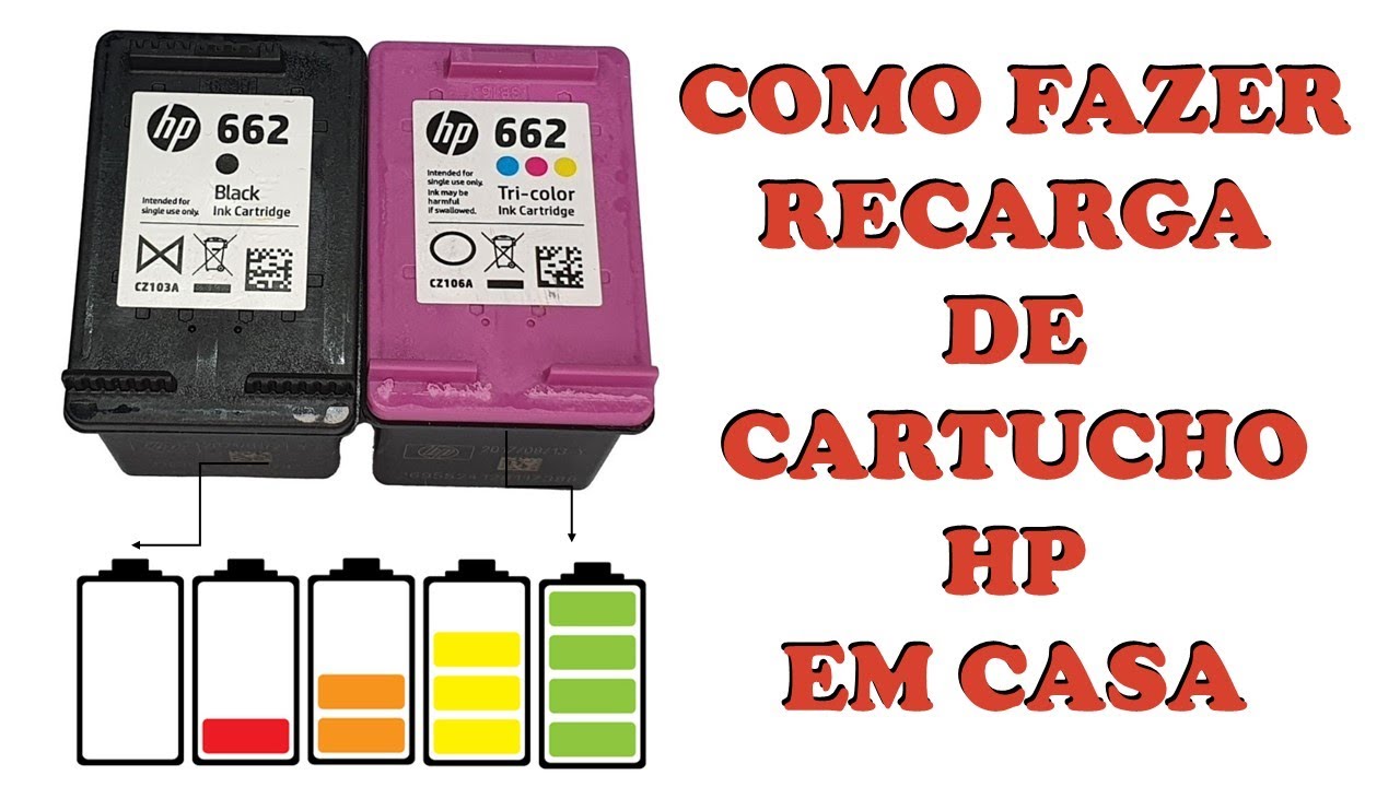 Como recarregar cartucho HP 662 Color em casa com kit Ink Color