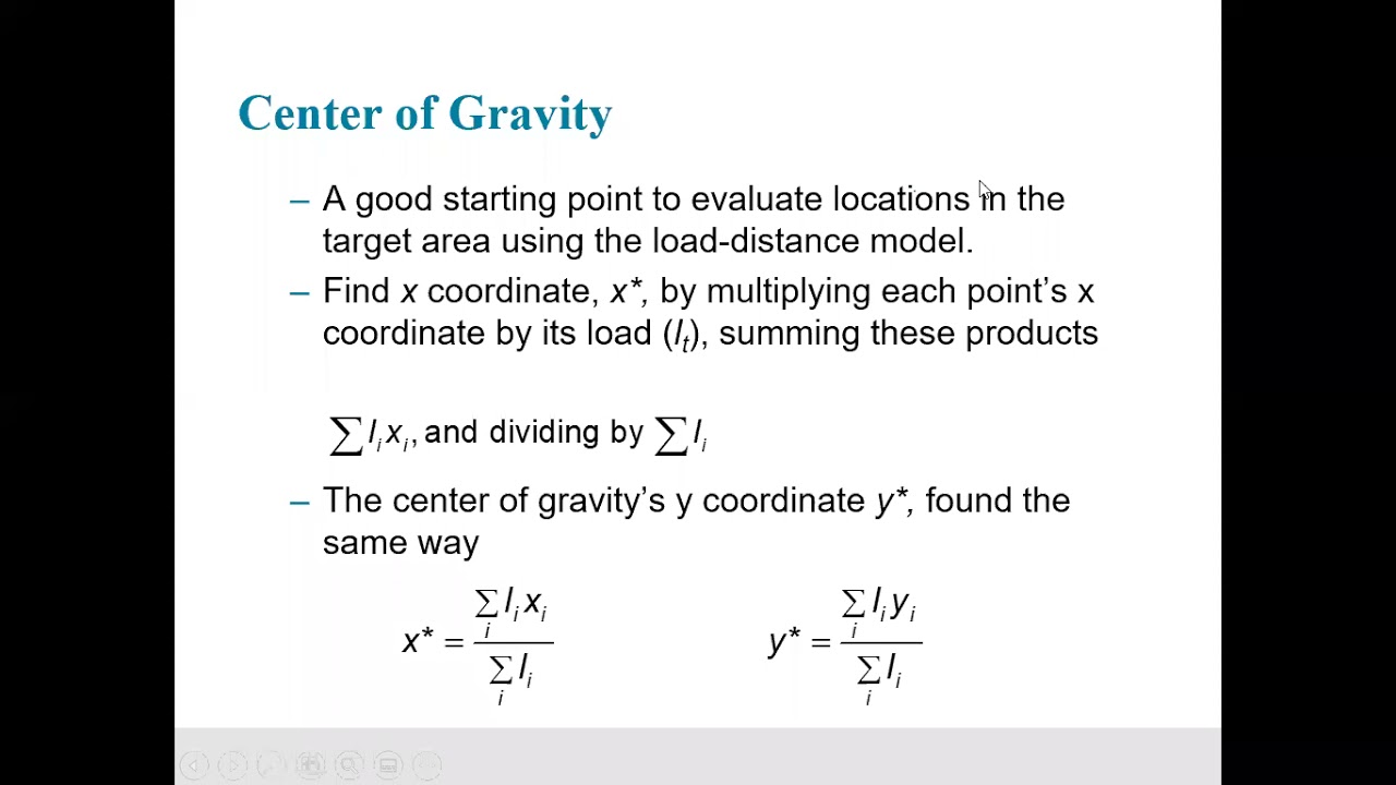 Center of Gravity Method (Location Decisions)