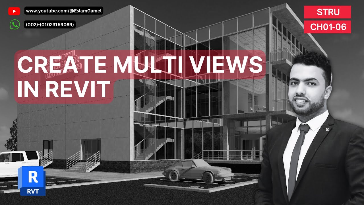 CH01-06_CREATE MULTI VIEWSIN REVIT IN SECONDS||فى ثوانى عمل جميع البلانات للمشروع على الريفت