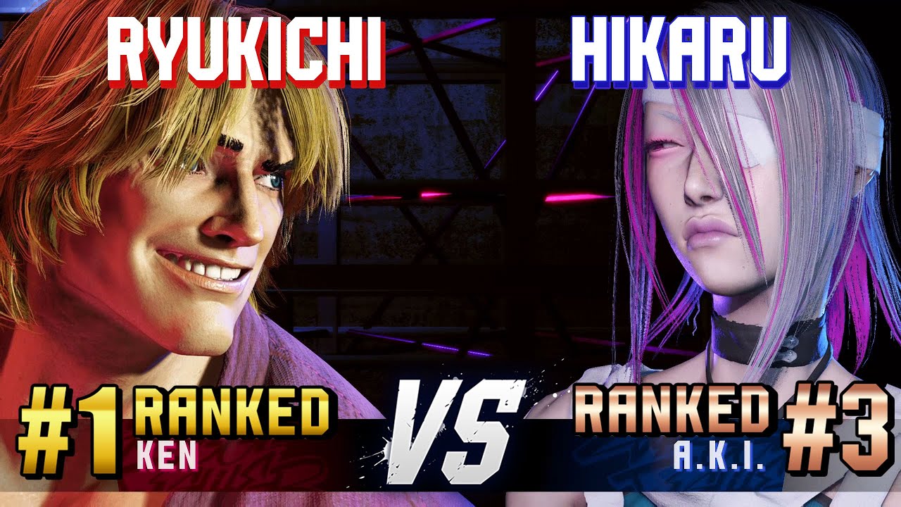 SF6 ▰ RYUKICHI (#1 Ranked Ken) vs HIKARU (#3 Ranked A.K.I.) ▰ High Level Gameplay