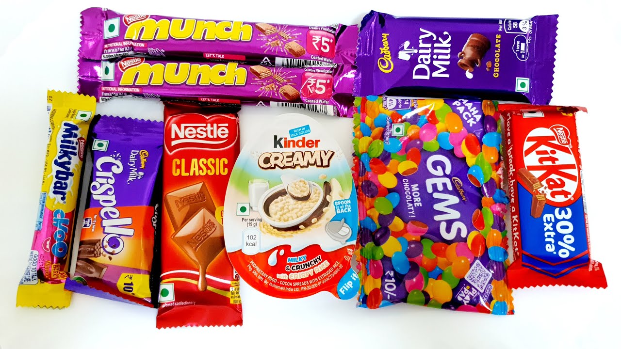 DairyMilk vs Munch vs Milkybar vs Crispello vs Nestle Classic vs Kinder Creamy vs Gems vs Kitkat