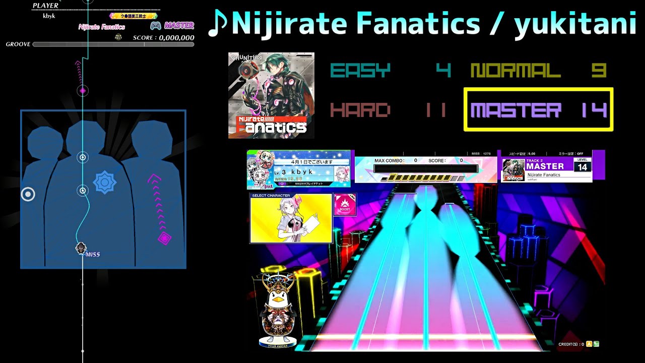 【グルコス比較動画】Nijirate Fanatics (MASTER) 【CHUNITHM】