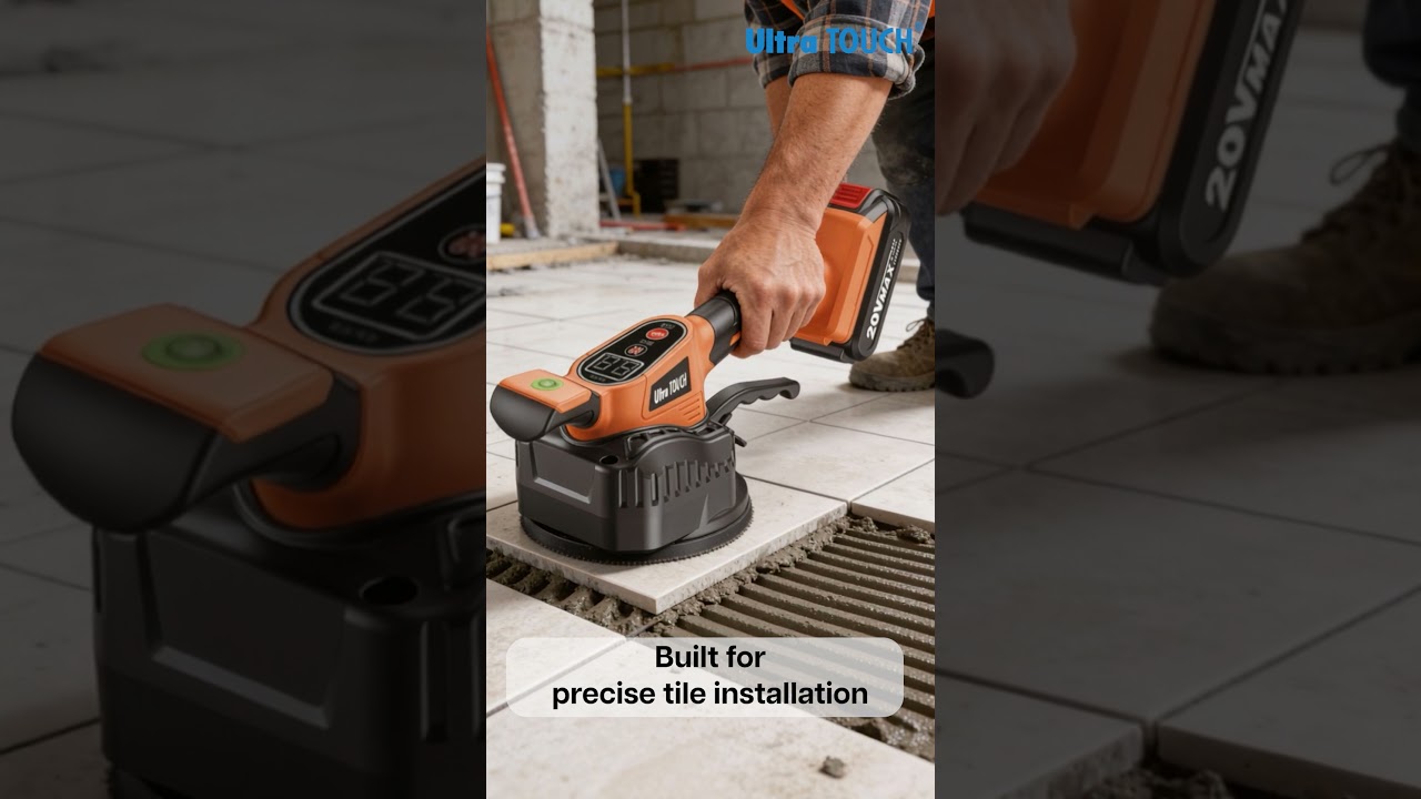 Perfect tile setting starts with controlled vibration and steady power.