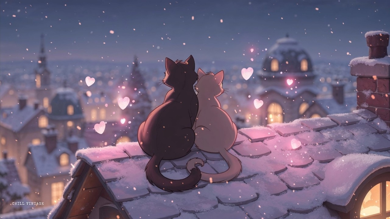 Snowy Rooftop Romance | Gentle Soft Vintage Valentine’s Music