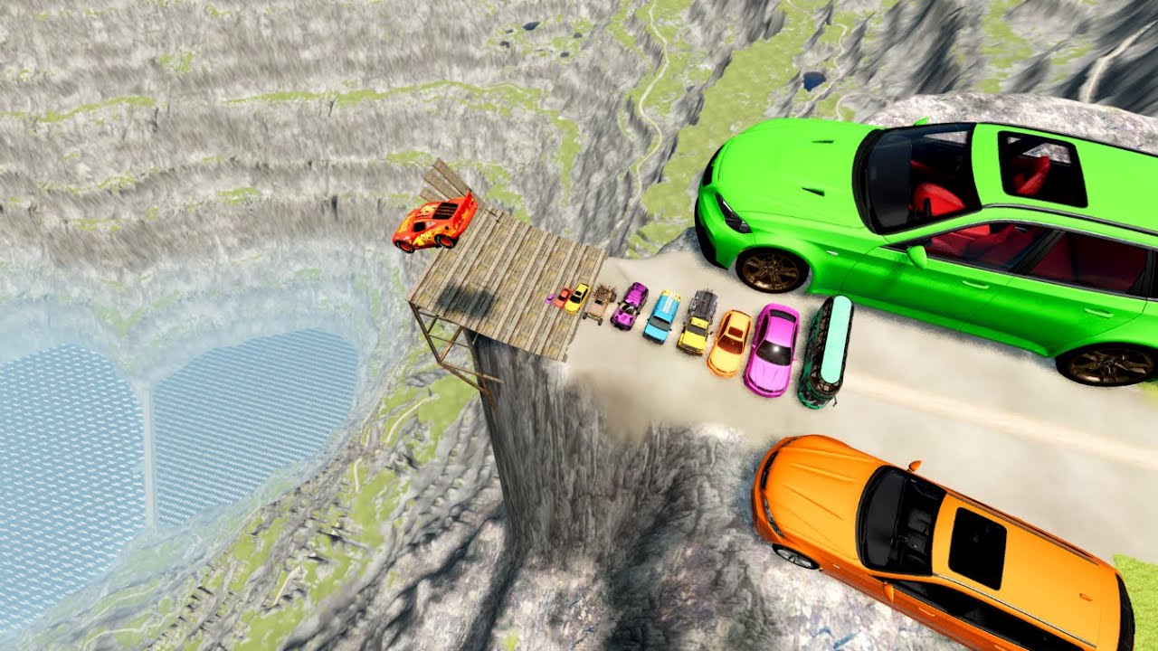 💀 BIG & SMALL CARS vs LEAP of DEATH #1 💥🔥 – BeamNG.drive Ultimate Crash Challenge | BeamNG Minhhh