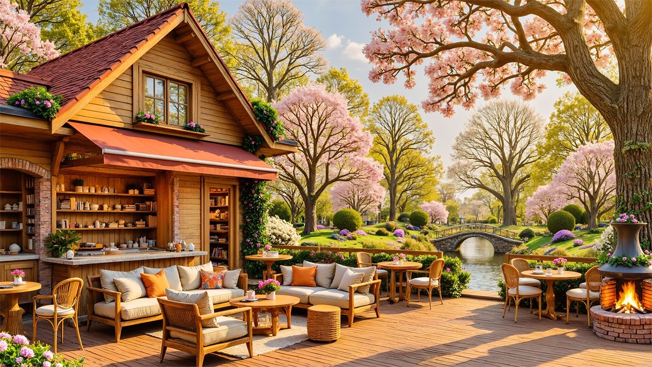 Melodious March Jazz Music 🌸 Warm Spring Cafe Ambience Perfect for Work & Study #relaxingmusic