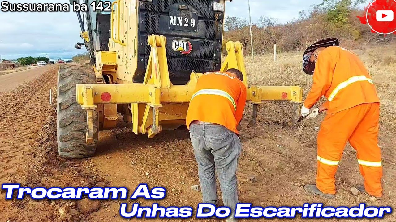 Obra da ba 142, troca dos dentes do escarificador da patrol 120 ( parte 10)