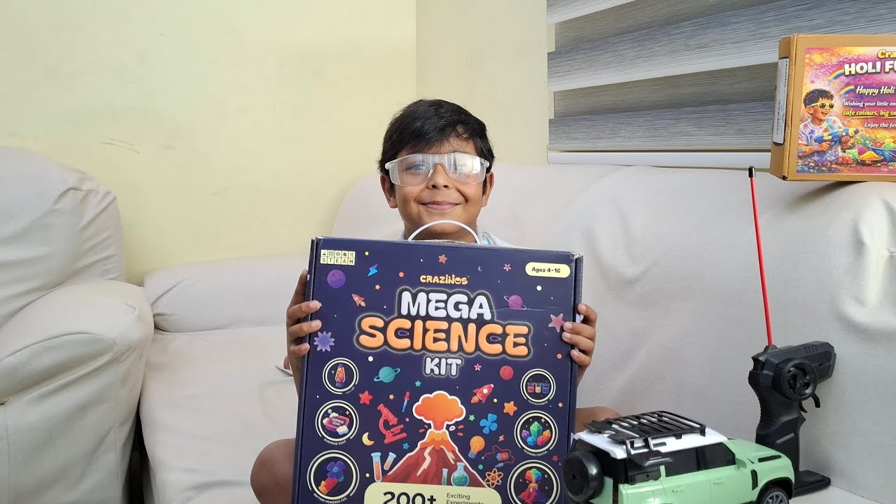 Crazinos Mega Science kit and Holi gift Unboxing #crazinos #crazyxyz #Holi 