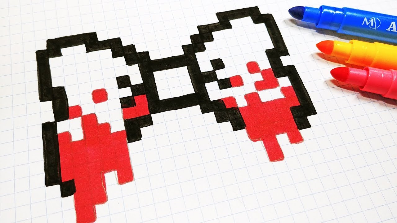Halloween Pixel Art - How To Draw a bloody tie #pixelart