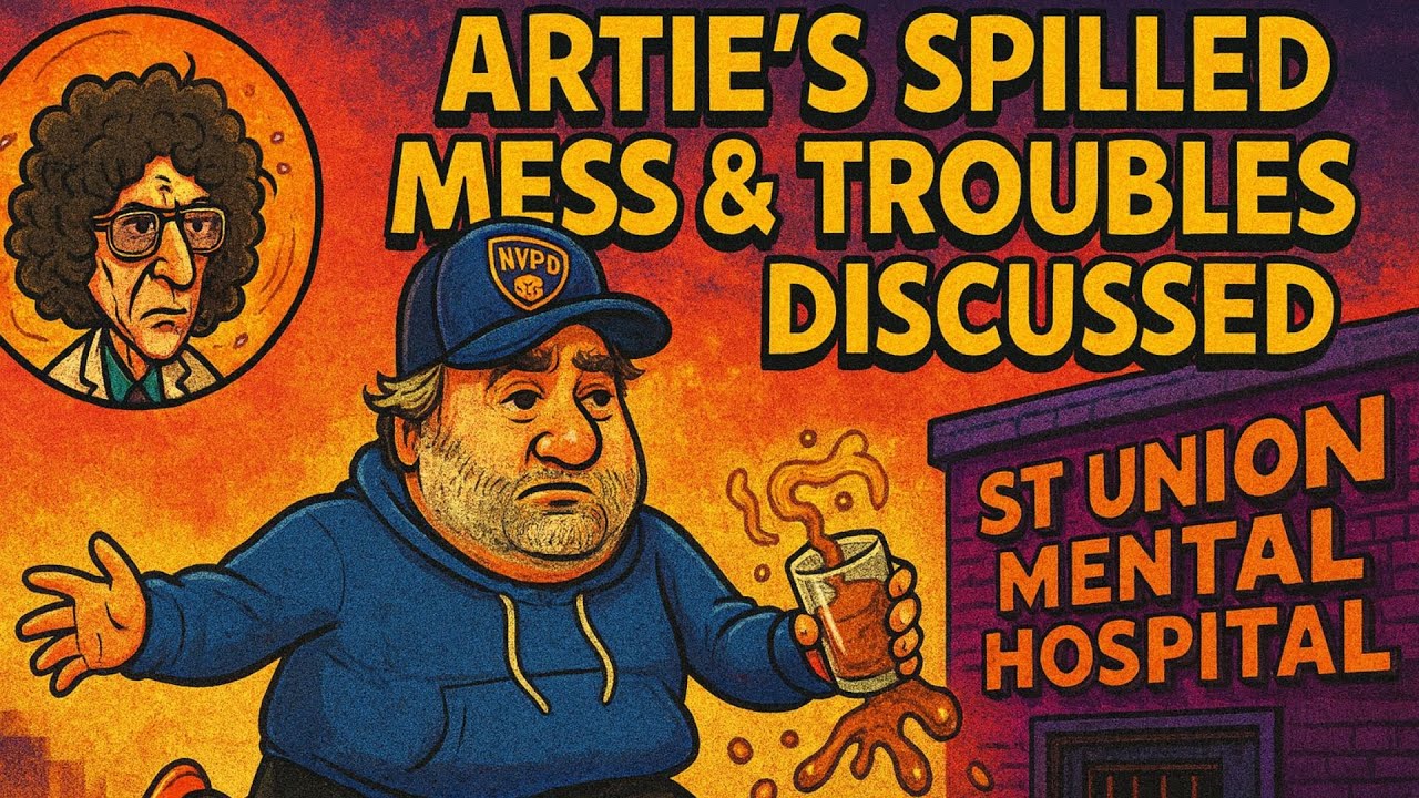 Artie's spilled mess & troubles discussed, Artie's trip to the mental ward