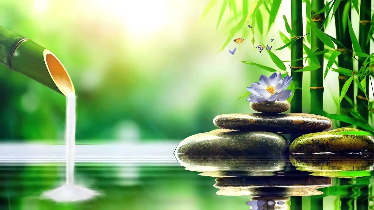 Bamboo Water Fountain Sounds and Spa Candlelight Music for Relaxation and Deep Sleep