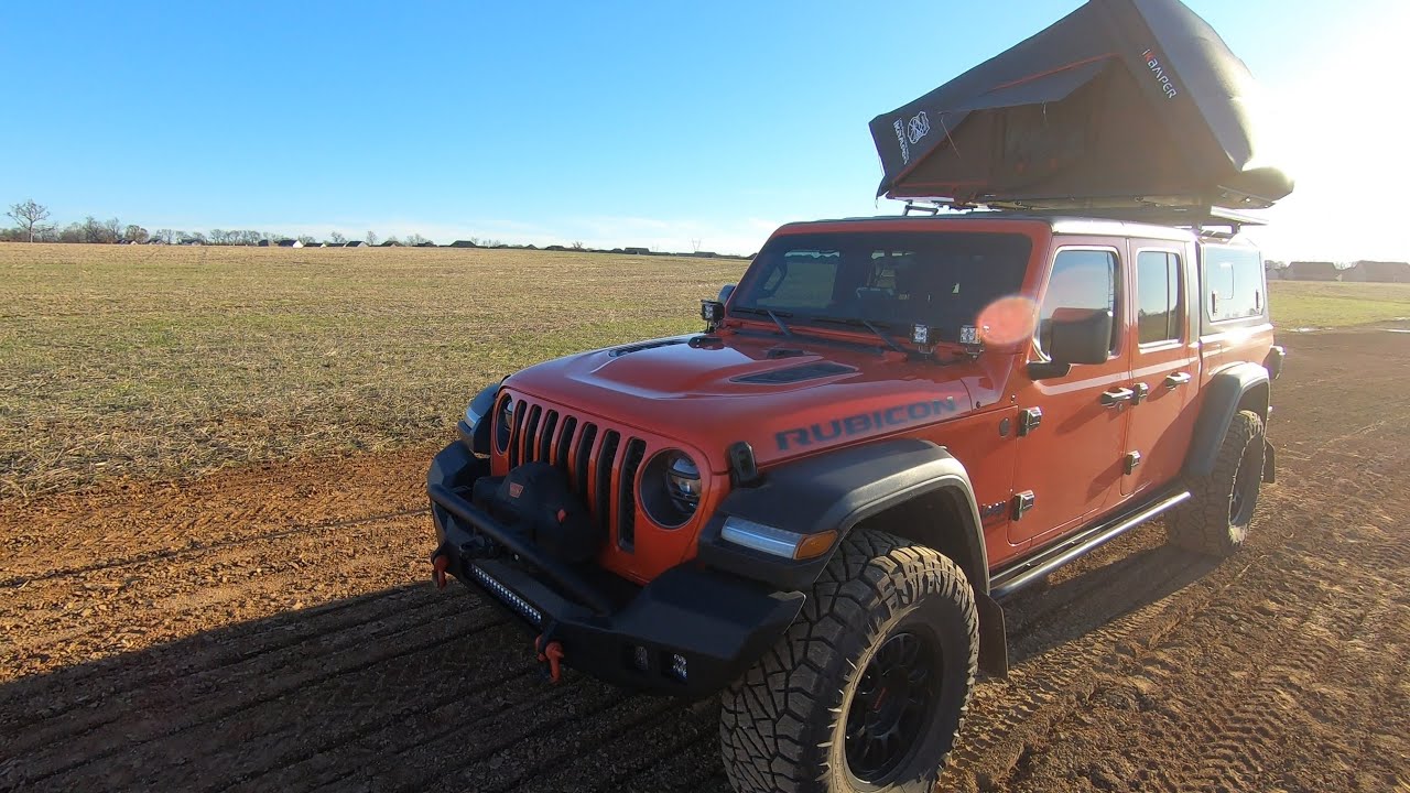 Jeep Gladiator Rubicon Rooftop Tent Setup! (RSI SmartCap/Frontrunner Slimline/iKamper Skycamp Mini)
