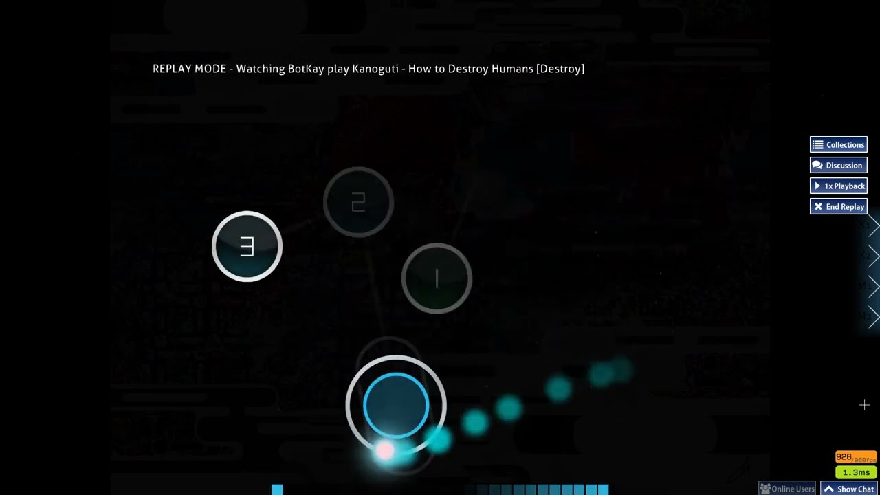 rhythmic patterns in a circle-clicking game