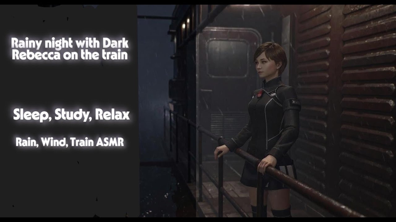 Relax with Rebecca on train at night.  Raining Train ASMR
