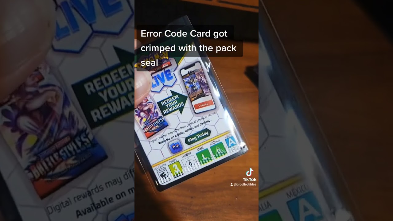 Error Code Card Crimped with the Pack 🤣 #pokemon #pokemoncards #errorcards #shorts #pokemonshorts