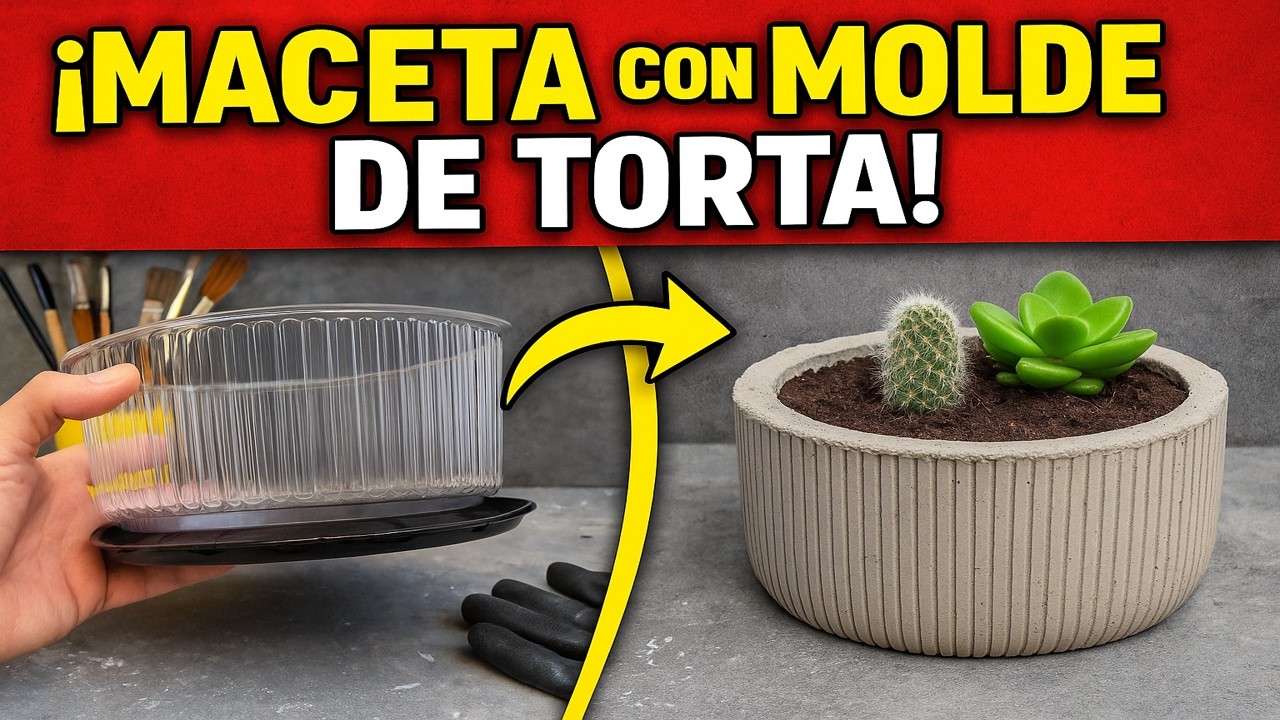 como hacer macetas de cemento grandes y elegantes paso a paso