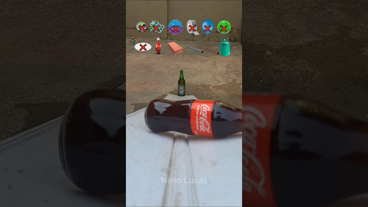Coca cola  VS Cerveja!!!#cocacola#cerveja #asmr#satisfatorio #bottlebreaking