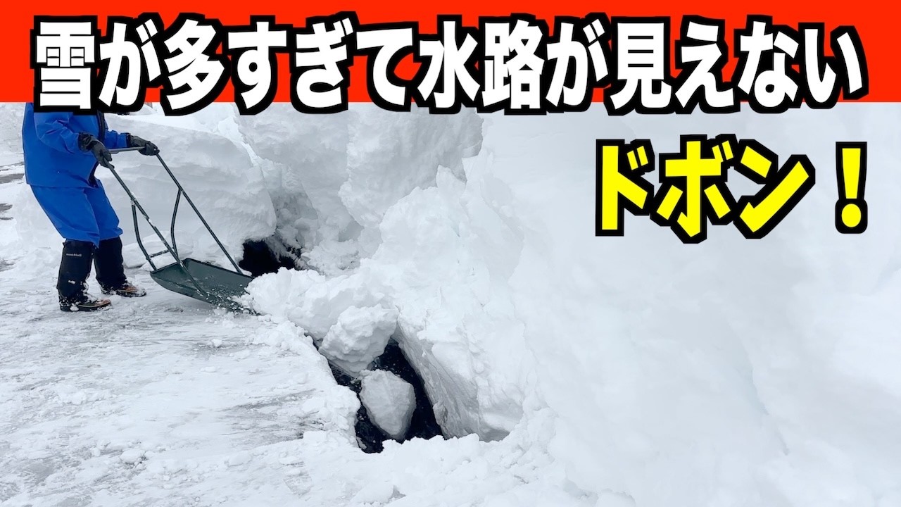 【ドカ雪ドボン】雪が多すぎるけどなんとか水路に突っ込む！2026-01-25（日）　武七、妻七の除雪・雪かき日記　snow removal ASMR