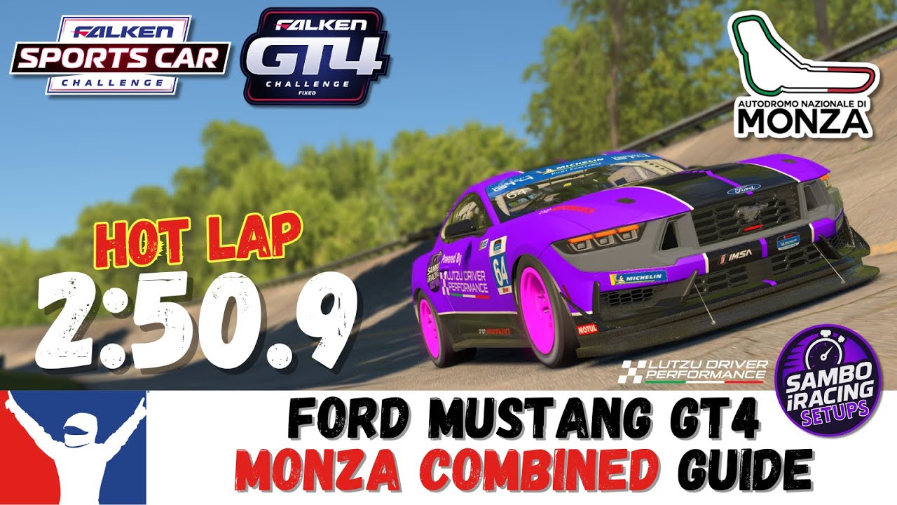 iRacing Mustang GT4 Monza Combined Guide - 