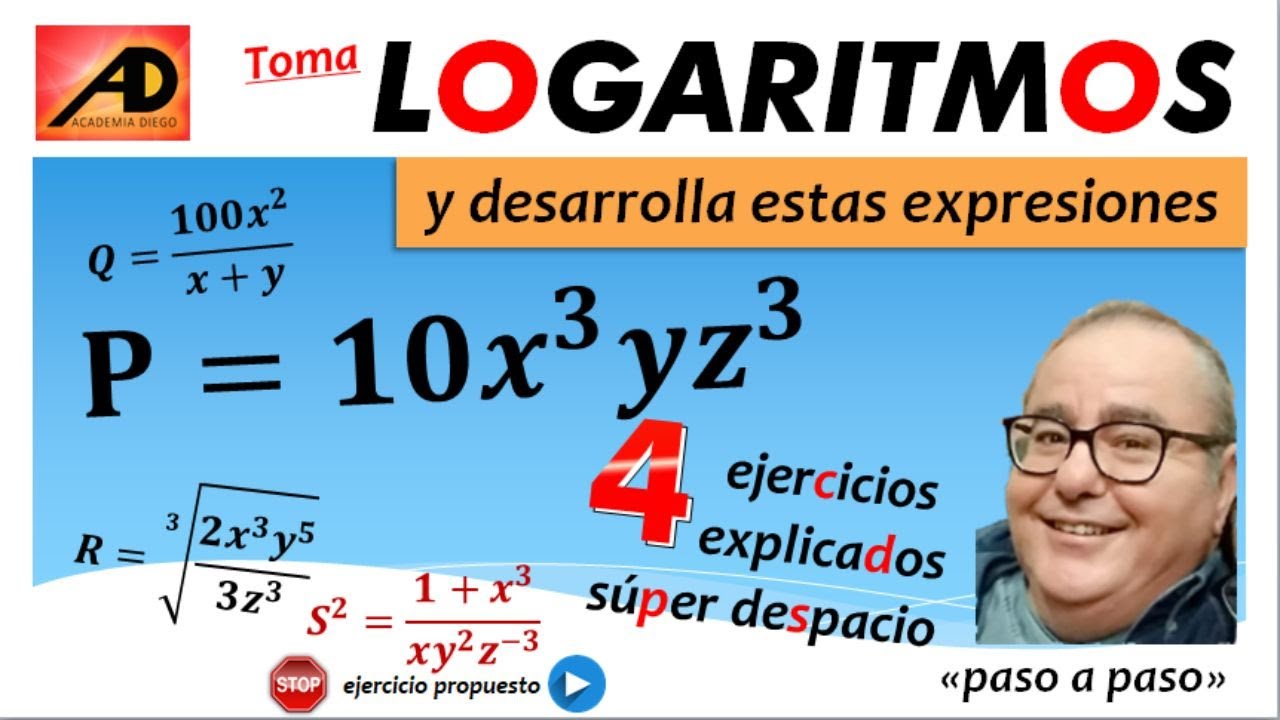 DESARROLLAR al Máximo Expresiones LOGARÍTMICAS  📖 Ejercicios de Logaritmos @ACADEMIADIEGO