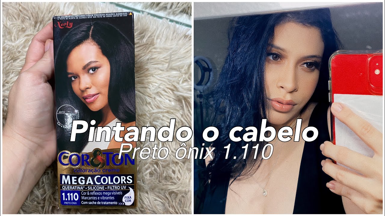 PINTANDO O CABELO DE PRETO / Preto ônix 1.110 cor&ton