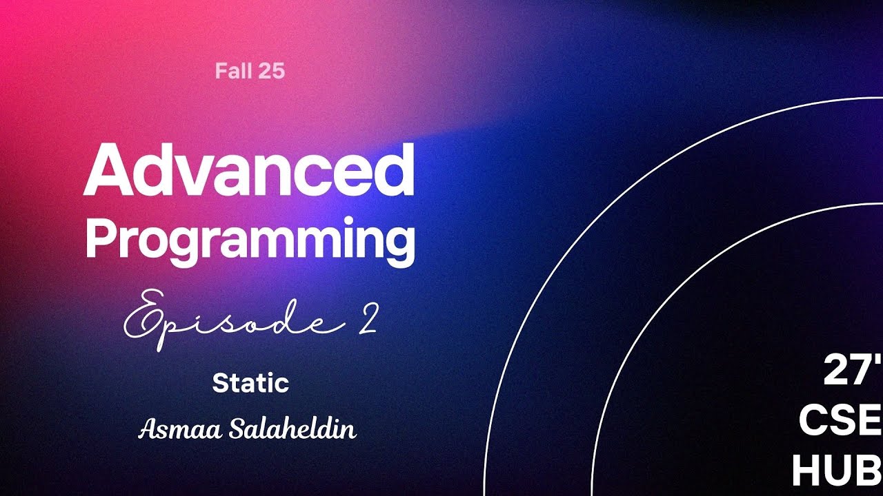 Advanced Computer Programming Guide- Static