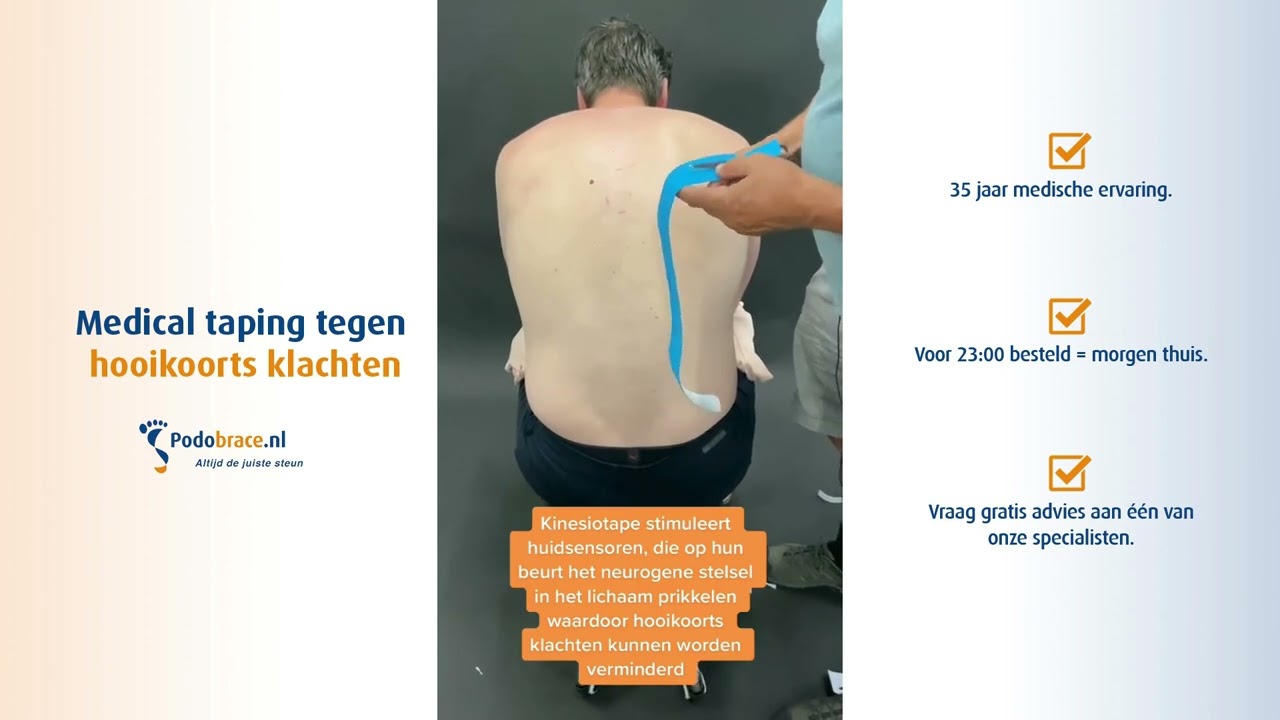 Medical taping tegen hooikoorts klachten.