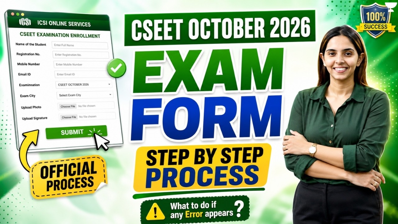 How to Register for CSEET October 2026 | CSEET Exam Enrollment | Step-by-Step Full Guide | ICSI