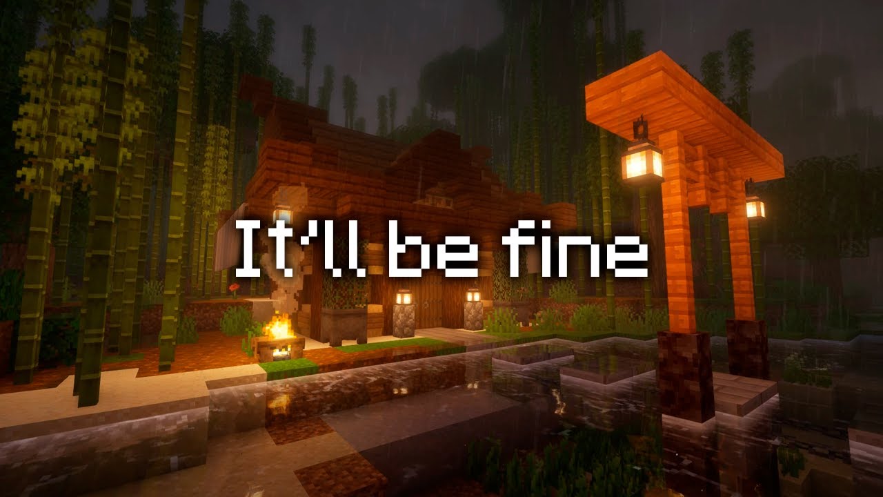 no need to fix everything tonight... sleep through the storm... (minecraft + thunderstorm)