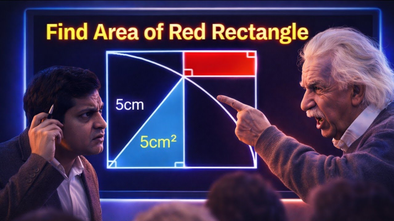 Find Area of the Red Rectangle | Olympiad Geometry Problem 
