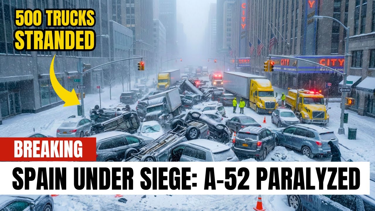 BREAKING: Spain Hit by CHAOS! 500 Trucks STRANDED as Storm Ingrid DUMPS Record Snow