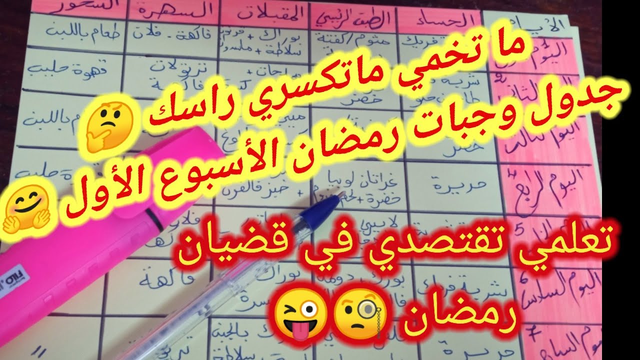 قائمة وجبات رمضان🌙إقتراح أكلات رمضان⁦✔️جدول وجبات رمضان الأسبوع الأول⁦✔️وصفات رمضان2021 menu ramadan