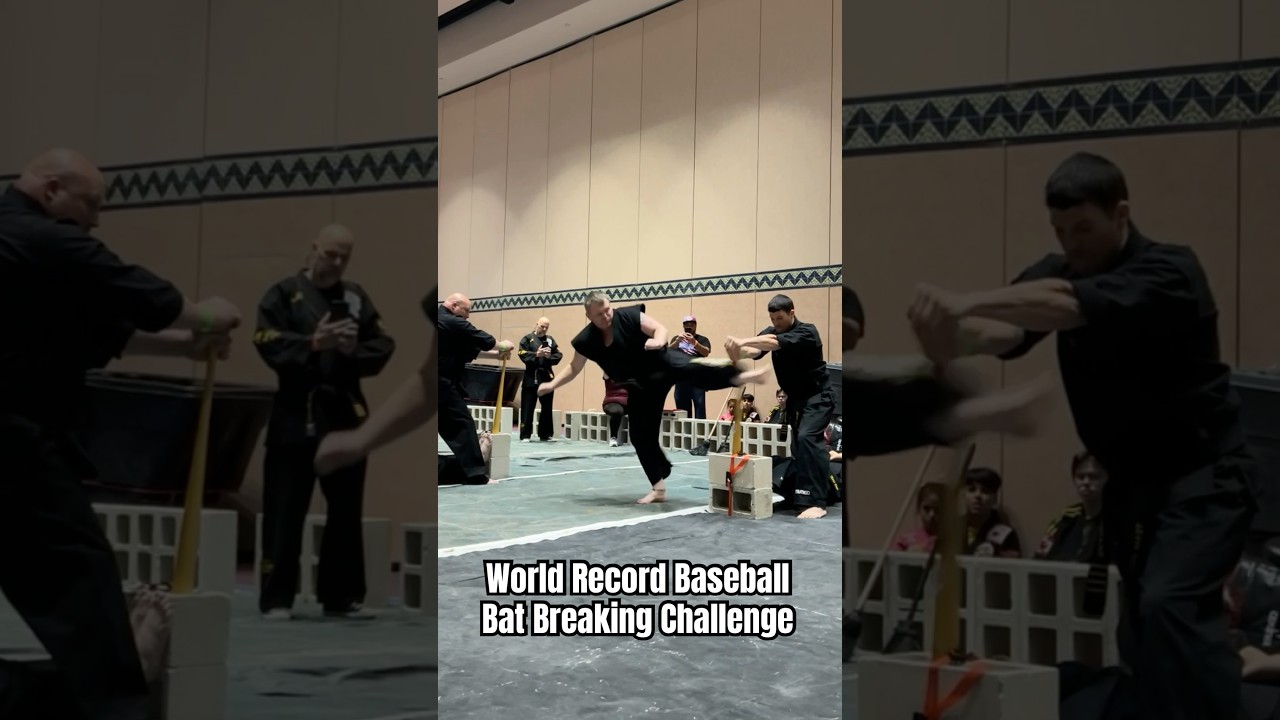 Testing Speed | World Record Baseball Bat Martial Arts Power Spin Kick Breaking Attempt  #karate
