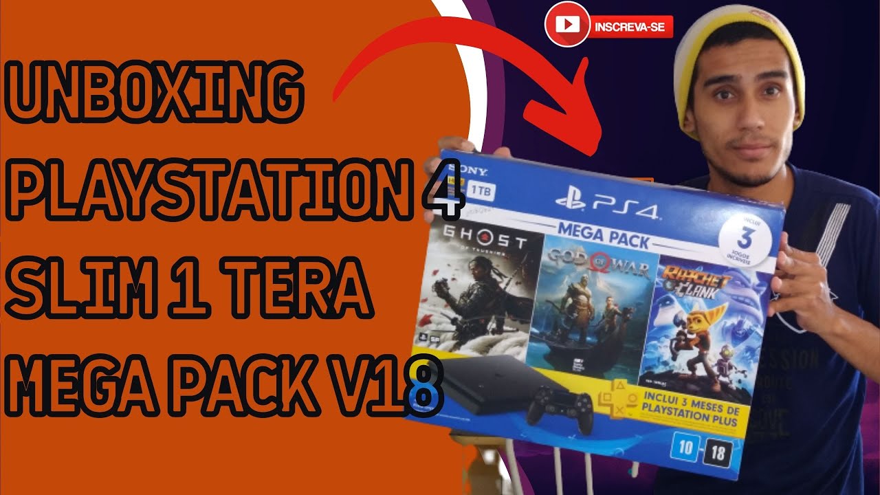 UNBOXING PLAYSTATION 4 SLIM 1TB Mega Pack V18 2021!!!