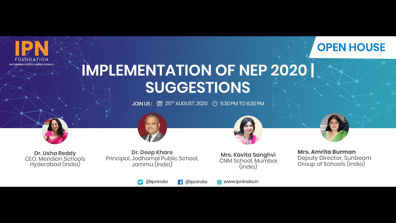 IPN India | NEP 2020 Panel discussion on Suggestions to Implementation by Ministry of Education