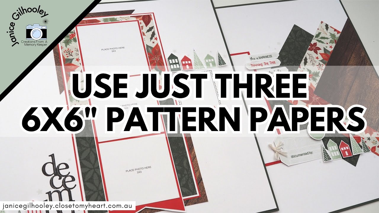 Scrapbook With 6x6 Papers - just 3 sheets on a 12x12 double page layout