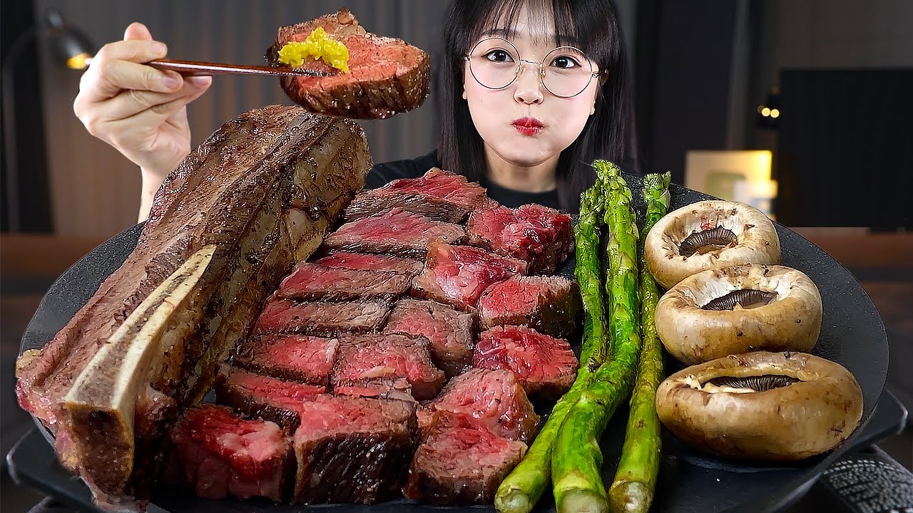 АСМР ЕДА Стейк из говядины🥩 | STEAK MUKBANG | EATING SHOW