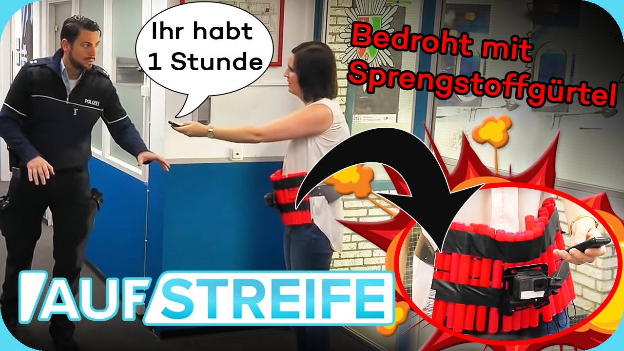 Countdown l&auml;uft: Polizisten werden &uuml;ber Frau mit SPRENGSTOFFG&Uuml;RTEL bedroht! 💣 | Auf Streife | SAT.1