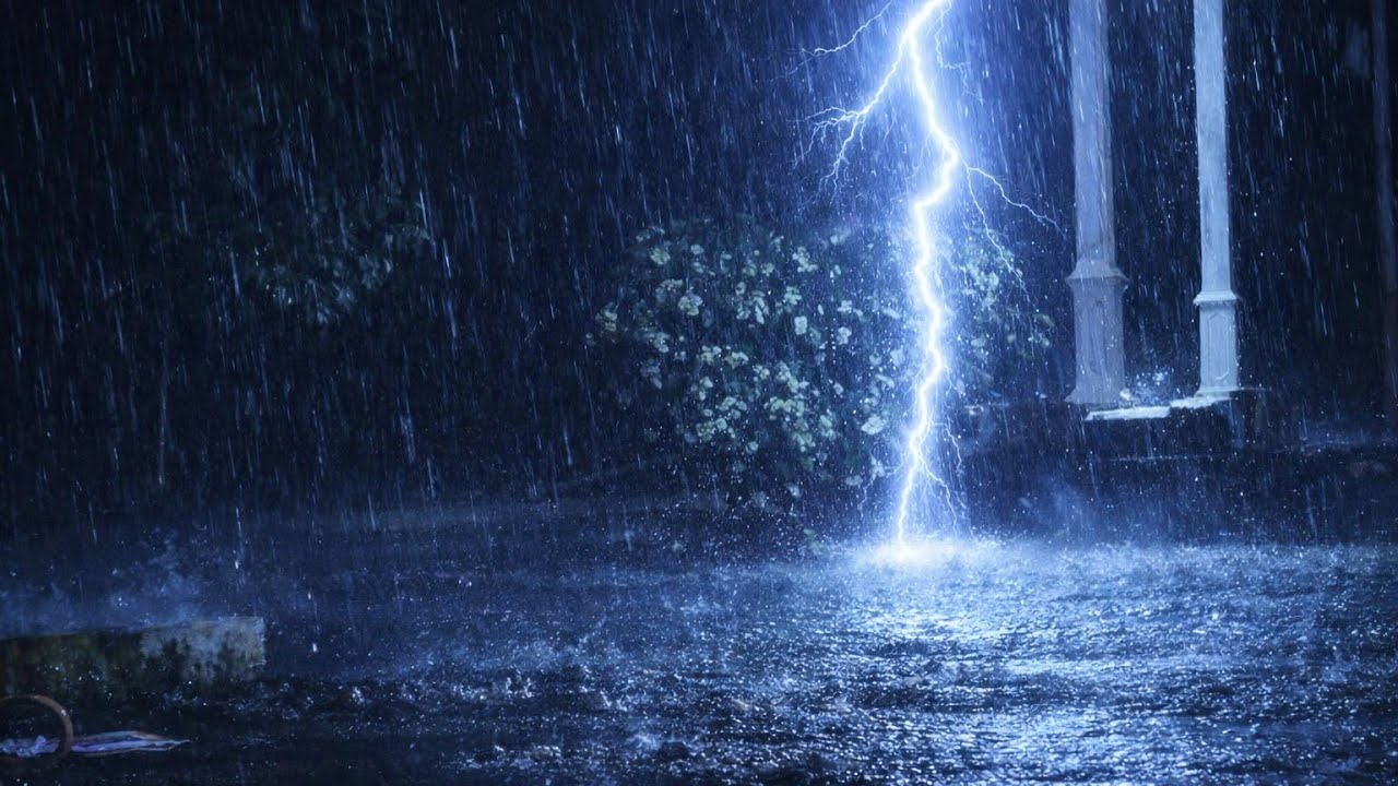 Sleep Instantly in Farm House with Heavy Rainstorm & Echoing Thunder Sounds on a Tin Roof at Night