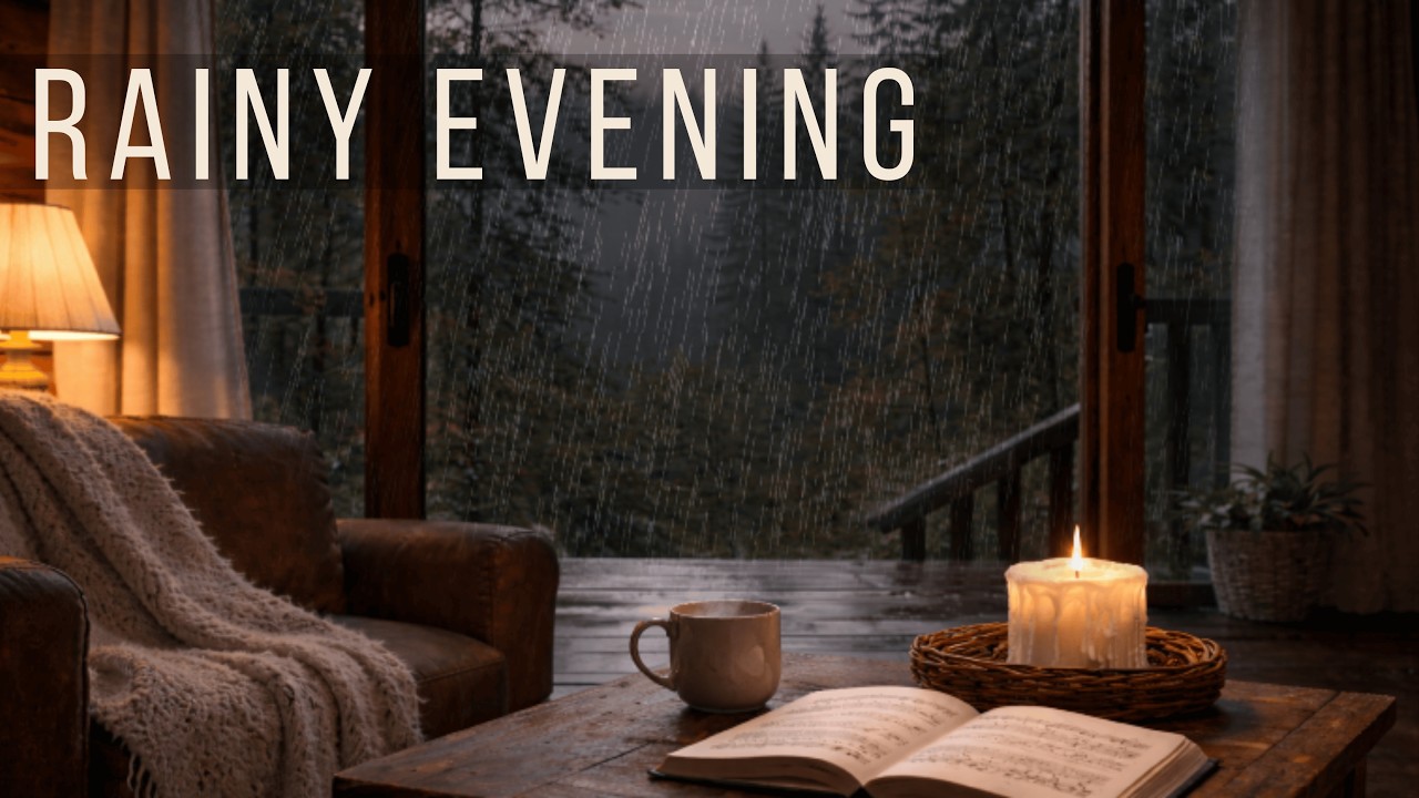 Piano & Gentle Rain in the Cabin | Cabin Moments • 1 Hour